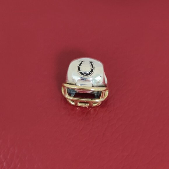 Pandora Indianapolis Colts Football Helmet Bead Charm Pendant S925 Silver - Picture 1 of 7
